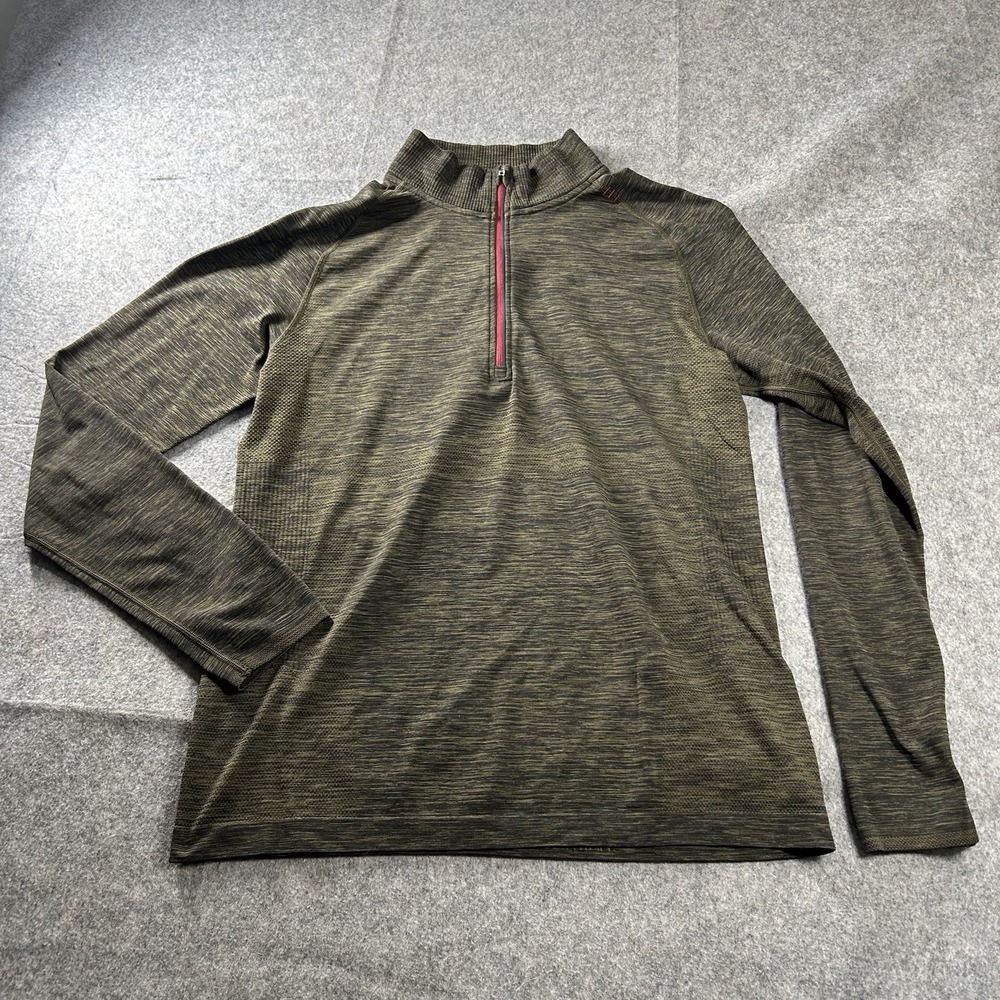 Lululemon Metal Vent Tech 1/2 Zip Pullover Mens M Green Heathered Performance